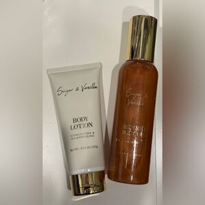 Shimmer Body Oil and Body Lotion Set - Gold and White